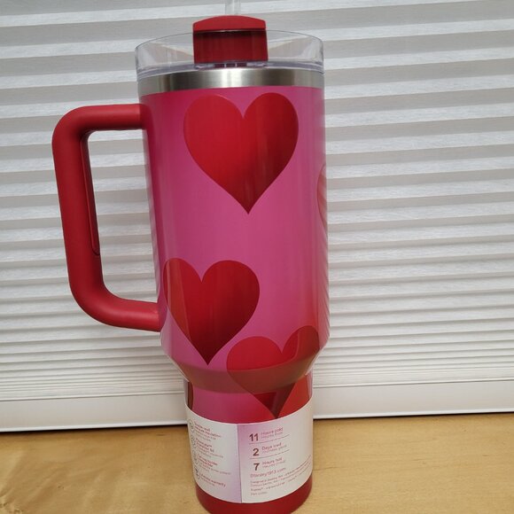 Stanley Target Valentine Tumbler Bundle, 40 Oz Red Hearts & Bottle Boot - Picture 4 of 8